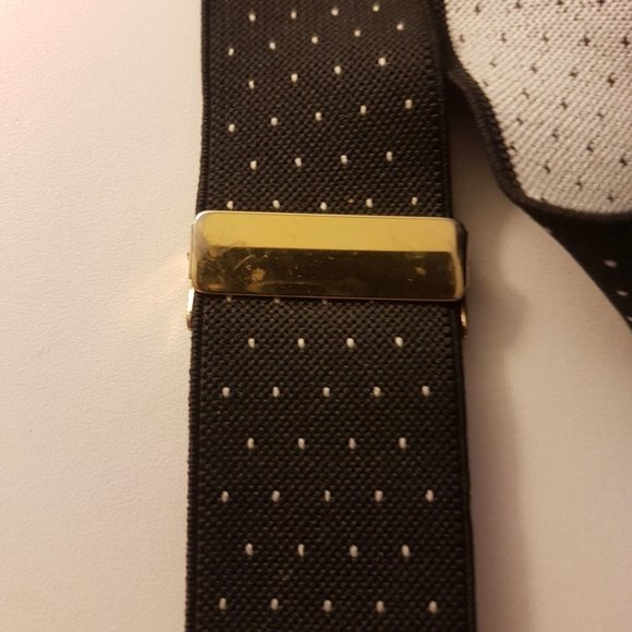 CAS Germany Men's Elastic Suspenders Dots Black Elastics Clips Holders - Picture 6 of 7